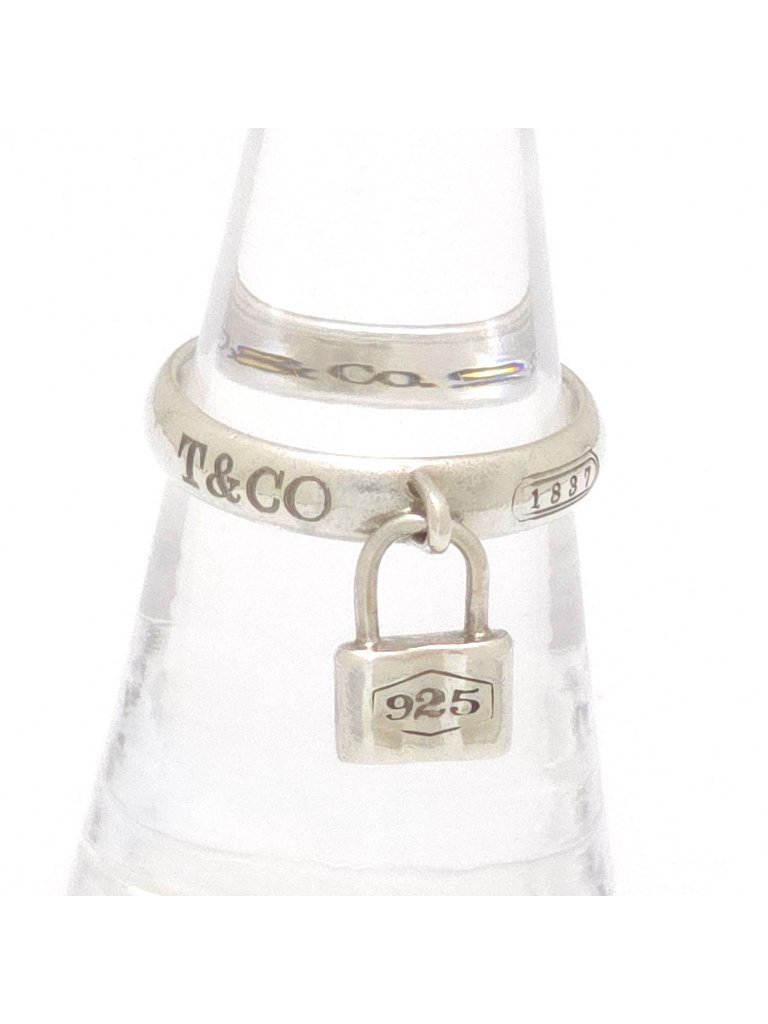 Tiffany & Co Lock Ring No 12.5 Cadena Charm Sterling Silver